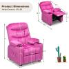 imageKids Recliner Kids Recliner Chair w 2 Cup Holders PU Leather Chairs Comfy wAdjustable Backrest ampamp 3 Pockets Toddler Furniture Sofa for Boys Girls Aged 3Rose