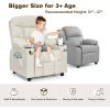 imageKids Recliner Kids Recliner Chair w 2 Cup Holders PU Leather Chairs Comfy wAdjustable Backrest ampamp 3 Pockets Toddler Furniture Sofa for Boys Girls Aged 3Beige