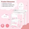 imageKids Vanity 2 in 1 Princess Dressing Table and Chair Set with Lighted Mirror ampamp Storage Drawer Wooden Toddler Make Up Desk Set for Little Girls Aged 38 Years WhiteWhite