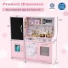 imagePlay Kitchen Wooden Kids Pretend Cooking Toy with Microwave Fridge Easy Bake Oven ChalkboardampampIce Maker Kids Kitchen Playset Toys for Girls ampamp Boys Ages 3 PinkLight Pink