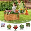 imageRaised Garden Bed 25quot L x 16W x 15H Wooden Garden Bed Outdoor wPlaced Drainage Holes ampamp Removable Base Panels Rectangular Planter Box for Vegetables Flower Herb Fruit1