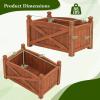imageRaised Garden Bed 25quot L x 16W x 15H Wooden Garden Bed Outdoor wPlaced Drainage Holes ampamp Removable Base Panels Rectangular Planter Box for Vegetables Flower Herb Fruit1