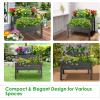 imageRaised Garden Bed 2Tier Elevated Planter Box with Legs ampamp 8 Drainage Holes Outdoor Garden Planter Container for Porch Patio Garden Backyard