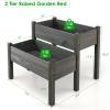 imageRaised Garden Bed 2Tier Elevated Planter Box with Legs ampamp 8 Drainage Holes Outdoor Garden Planter Container for Porch Patio Garden Backyard