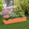 imageRaised Garden Bed 44 x 11 x 10 Wooden Flower Bed with 2 Drainage Holes ampamp Removable Bottom Long Narrow Decorative Garden Bed Planter Box Outdoor for Vegetables Flowers Fruits Herbs