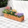 imageRaised Garden Bed 44 x 11 x 10 Wooden Flower Bed with 2 Drainage Holes ampamp Removable Bottom Long Narrow Decorative Garden Bed Planter Box Outdoor for Vegetables Flowers Fruits Herbs