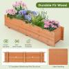 imageRaised Garden Bed 44 x 11 x 10 Wooden Flower Bed with 2 Drainage Holes ampamp Removable Bottom Long Narrow Decorative Garden Bed Planter Box Outdoor for Vegetables Flowers Fruits Herbs