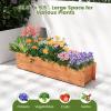 imageRaised Garden Bed 44 x 11 x 10 Wooden Flower Bed with 2 Drainage Holes ampamp Removable Bottom Long Narrow Decorative Garden Bed Planter Box Outdoor for Vegetables Flowers Fruits Herbs