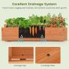 imageRaised Garden Bed 44 x 11 x 10 Wooden Flower Bed with 2 Drainage Holes ampamp Removable Bottom Long Narrow Decorative Garden Bed Planter Box Outdoor for Vegetables Flowers Fruits Herbs
