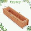 imageRaised Garden Bed 44 x 11 x 10 Wooden Flower Bed with 2 Drainage Holes ampamp Removable Bottom Long Narrow Decorative Garden Bed Planter Box Outdoor for Vegetables Flowers Fruits Herbs