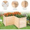 imageRaised Garden Bed LShaped Deep Planter Box with OpenEnded Base Outdoor Elevated Planter for Garden Patio Flowers Vegetables Backyard