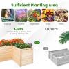 imageRaised Garden Bed LShaped Deep Planter Box with OpenEnded Base Outdoor Elevated Planter for Garden Patio Flowers Vegetables Backyard