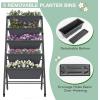 imageRaised Garden Bed on Wheels 5Tier Elevated Planter Box with Removable Base Drainage Hole ampamp Metal Frame Outdoor Garden Planter Container for Flower Vegetables 1 Dark GreyDark Grey