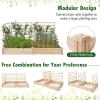 imageRaised Garden Bed with 3 Trellis ampamp 2 Planter Boxes 88L x 45W x 43H Outdoor Rectangular Raised Beds Wooden Gardening Planter for Climbing Vines Flowers Herbs Vegetables Fruits