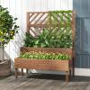 imageRaised Garden Bed with Trellis 2Tier Wood Planter Box with Freestanding Legs ampamp Drainage Holes Outdoor Raised Garden Bed for Climbing Plant Vine Vegetable