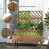 imageRaised Garden Bed with Trellis 2Tier Wood Planter Box with Freestanding Legs ampamp Drainage Holes Outdoor Raised Garden Bed for Climbing Plant Vine Vegetable