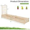 imageRaised Garden Bed with Trellis Elevated Gardening Bed with Divided Space for Flower Vegetables Fruits Climbing Plants Outdoor Wooden Planter Box Kit for Yard Patio 93quot L x 25quot W x 40quot
