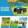 imageRolling Garden Seat Garden Cart with 360 Swivel Work Seat ampamp Adjustable Height Heavy Duty Garden Seat with Wheels for Lawn Yard Patio Greenhouse Planting Cleaning GreenBlue