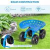 imageRolling Garden Seat Garden Cart with 360 Swivel Work Seat ampamp Adjustable Height Heavy Duty Garden Seat with Wheels for Lawn Yard Patio Greenhouse Planting Cleaning GreenBlue