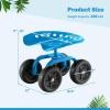 imageRolling Garden Seat Garden Cart with 360 Swivel Work Seat ampamp Adjustable Height Heavy Duty Garden Seat with Wheels for Lawn Yard Patio Greenhouse Planting Cleaning GreenBlue