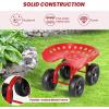 imageRolling Garden Seat Garden Cart with 360 Swivel Work Seat ampamp Adjustable Height Heavy Duty Garden Seat with Wheels for Lawn Yard Patio Greenhouse Planting Cleaning GreenRed