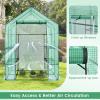imageSmall Portable Greenhouses for Outdoors  57quot x 57quotx 77quot Walk in Greenhouse with RollUp Zipper Entry Door and 2 Windows 2 Tiers 8 Shelves Heavy Duty Green House for Indoor Garden Outside