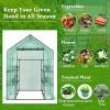 imageSmall Portable Greenhouses for Outdoors  57quot x 57quotx 77quot Walk in Greenhouse with RollUp Zipper Entry Door and 2 Windows 2 Tiers 8 Shelves Heavy Duty Green House for Indoor Garden Outside