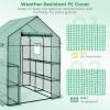 imageSmall Portable Greenhouses for Outdoors  57quot x 57quotx 77quot Walk in Greenhouse with RollUp Zipper Entry Door and 2 Windows 2 Tiers 8 Shelves Heavy Duty Green House for Indoor Garden Outside