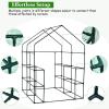 imageSmall Portable Greenhouses for Outdoors  57quot x 57quotx 77quot Walk in Greenhouse with RollUp Zipper Entry Door and 2 Windows 2 Tiers 8 Shelves Heavy Duty Green House for Indoor Garden Outside