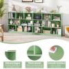 imageToys Storage Organizer 3Tier Cube Bookcase with 8 Compartments Wooden Display Cabinet for Kids Room Nursery Bedroom Classroom YellowGreen