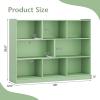 imageToys Storage Organizer 3Tier Cube Bookcase with 8 Compartments Wooden Display Cabinet for Kids Room Nursery Bedroom Classroom YellowGreen
