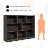 imageToys Storage Organizer 3Tier Cube Bookcase with 8 Compartments Wooden Display Cabinet for Kids Room Nursery Bedroom Classroom YellowGrey