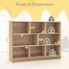 imageToys Storage Organizer 3Tier Cube Bookcase with 8 Compartments Wooden Display Cabinet for Kids Room Nursery Bedroom Classroom YellowNatural