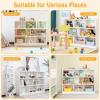 imageToys Storage Organizer 3Tier Cube Bookcase with 8 Compartments Wooden Display Cabinet for Kids Room Nursery Bedroom Classroom YellowWhite