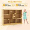 imageToys Storage Organizer 3Tier Cube Bookcase with 8 Compartments Wooden Display Cabinet for Kids Room Nursery Bedroom Classroom YellowYellow