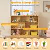 imageToys Storage Organizer 3Tier Cube Bookcase with 8 Compartments Wooden Display Cabinet for Kids Room Nursery Bedroom Classroom YellowYellow