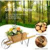imageWooden Wagon Planter 275quotx105quotx115quot Wheelbarrow Cart Plant Pot with Halloween Decoration ampamp Mental Supports Single Wheel Movable Garden Flower Cart Planter for Yard Backyard BlueWalnut