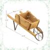imageWooden Wagon Planter 275quotx105quotx115quot Wheelbarrow Cart Plant Pot with Halloween Decoration ampamp Mental Supports Single Wheel Movable Garden Flower Cart Planter for Yard Backyard BlueWalnut