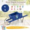 imageWooden Wagon Planter 275quotx105quotx115quot Wheelbarrow Cart Plant Pot with Halloween Decoration ampamp Mental Supports Single Wheel Movable Garden Flower Cart Planter for Yard Backyard BlueBlue