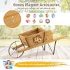 imageWooden Wagon Planter 275quotx105quotx115quot Wheelbarrow Cart Plant Pot with Halloween Decoration ampamp Mental Supports Single Wheel Movable Garden Flower Cart Planter for Yard Backyard BlueWalnut