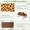 imageWooden Wagon Planter Decorative Garden Wheelbarrow Planter with 2 Planting Sections Rolling Wheels Adjustable Handle Small Wagon Cart Planter Stand for Flowers Vegetables Herbs GreenBrown