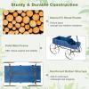 imageWooden Wagon Planter Decorative Garden Wheelbarrow Planter with 2 Planting Sections Rolling Wheels Adjustable Handle Small Wagon Cart Planter Stand for Flowers Vegetables Herbs GreenBlue