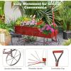imageWooden Wagon Planter Decorative Garden Wheelbarrow Planter with 2 Planting Sections Rolling Wheels Adjustable Handle Small Wagon Cart Planter Stand for Flowers Vegetables Herbs GreenRed