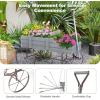 imageWooden Wagon Planter Decorative Garden Wheelbarrow Planter with 2 Planting Sections Rolling Wheels Adjustable Handle Small Wagon Cart Planter Stand for Flowers Vegetables Herbs GreenGray