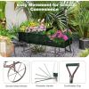 imageWooden Wagon Planter Decorative Garden Wheelbarrow Planter with 2 Planting Sections Rolling Wheels Adjustable Handle Small Wagon Cart Planter Stand for Flowers Vegetables Herbs GreenGreen