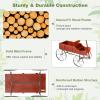 imageWooden Wagon Planter Decorative Garden Wheelbarrow Planter with 2 Planting Sections Rolling Wheels Adjustable Handle Small Wagon Cart Planter Stand for Flowers Vegetables Herbs GreenRed