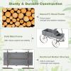 imageWooden Wagon Planter Decorative Garden Wheelbarrow Planter with 2 Planting Sections Rolling Wheels Adjustable Handle Small Wagon Cart Planter Stand for Flowers Vegetables Herbs GreenGray