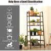 imagegraffy 4Tier Ladder Shelf Plant Stand Bamboo LadderShaped Bookcase Storage Shelves Multifunctional Display Rack Plant Stand Flower Pots Holder for Living RoomBathroomBedroom EspressoEspresso