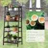 imagegraffy 4Tier Ladder Shelf Plant Stand Bamboo LadderShaped Bookcase Storage Shelves Multifunctional Display Rack Plant Stand Flower Pots Holder for Living RoomBathroomBedroom EspressoEspresso