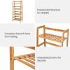 imagegraffy 4Tier Ladder Shelf Plant Stand Bamboo LadderShaped Bookcase Storage Shelves Multifunctional Display Rack Plant Stand Flower Pots Holder for Living RoomBathroomBedroom EspressoNatural